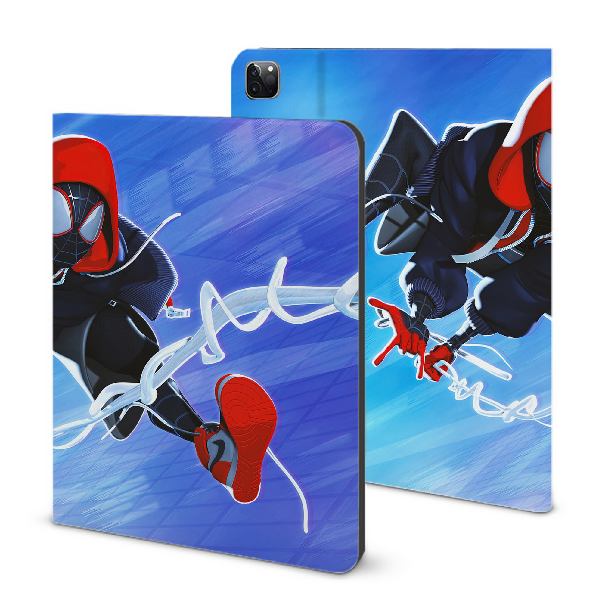 （画像用） Spider Man スパイダーマン IPad ケース ブック型 PUレザー TPU 耐衝撃 軽量 薄型 ペン収納なし 全面保護 IPad 各モデル対応